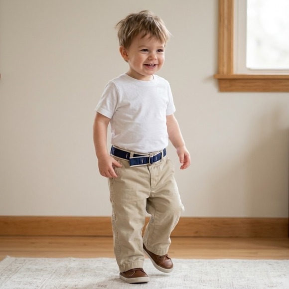 Polo Ralph Lauren Other - Ralph Lauren Toddler Boys Khaki Tan Stretch Chino Pant Trousers Golf Belt 24M
